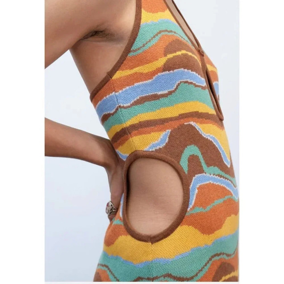 NWT Milk It SaharaJumpsuit Desert Knit  HAlterneck Jumpsuit All Cotton 16 - Picture 7 of 8